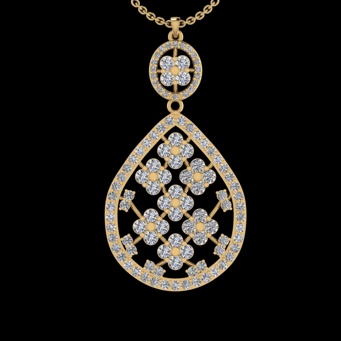 2.17 Ctw VS/SI1 Diamond 10k Yellow Gold Pandant (ALL DIAMOND ARE LAB GROWN: Total Daimond Weight :-2.17 Ctw Color : J-K Clarity : VS/SI1 Setting : Prong Metal Weight : Approx 5.94 gram 10k Yellow Gold Pandant (ALL DIAMOND ARE LAB GROWN ) #3SS23411v15