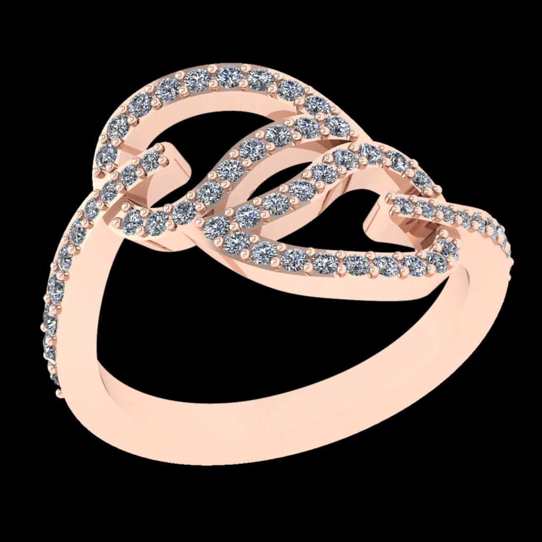 0.48 Ctw VS/SI1 Diamond Prong Set 10k Rose Gold Engagement Ring ( (ALL DIAM (1 of 2)