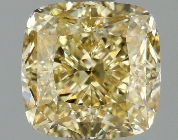 1.41 ctw. VS1 IGI Certified Cushion Q Cut Loose Diamond (LAB GROWN): IGI Certified Cusq Cut Loose Diamond (LAB GROWN) - Weight :- 1.41 ctw; Color :- Fancy Intense Yellow; Clarity :-VS1 #3SS23835v15