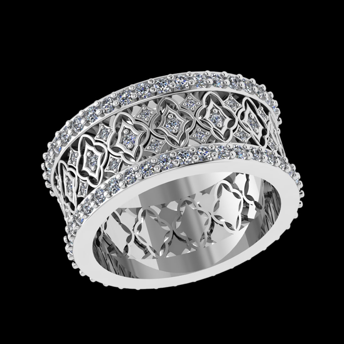 1.41 Ctw VS/SI1 Diamond 10K white Gold Eternity Ring (ALL DIAMOND ARE LAB G: Total Daimond Weight :-1.41 Ctw Color : G-H Clarity : VS/SI1 Setting : Prong Metal Weight : Approx 7.21 gram 10K White Gold Eternity Ring Current Ring Size 6 (ALL DIAMOND ARE LAB GROWN ) #3SS23182v15