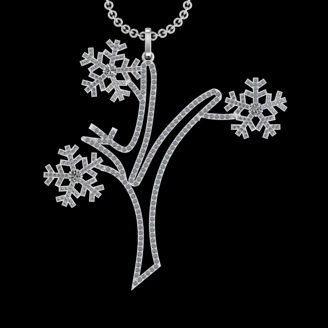 3.21 Ctw VS/SI1 Diamond 10k white Gold Christmas Theme Pandant (ALL DIAMOND (1 of 1)