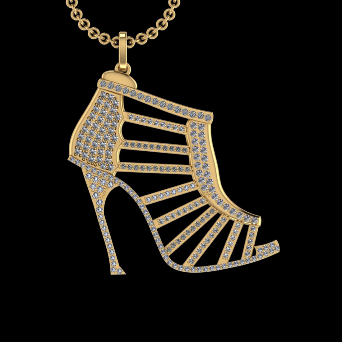 2.39 Ctw VS/SI1 Diamond 10k Yellow Gold Pandant (ALL DIAMOND ARE LAB GROWN) (1 of 1)