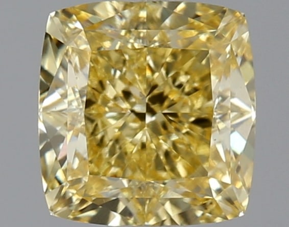 1.99 ctw. VS2 IGI Certified Cushion Q Cut Loose Diamond (LAB GROWN): IGI Certified Cusq Cut Loose Diamond (LAB GROWN) - Weight :- 1.99 ctw; Color :- Fancy Intense Yellow; Clarity :-VS2 #3SS24029v15