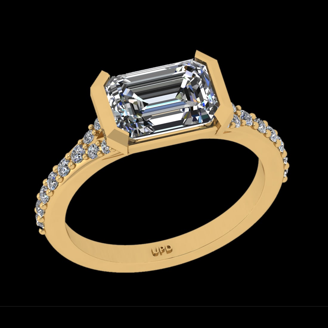 1.99 Ctw VS/SI1 Diamond 10k Yellow Gold Engagement Ring (ALL DIAMOND ARE LA: Center Diamond Weight :-1.75 Ctw ( Emerald cut) Color :- J-K Clarity : VS/SI1 Center Stone Setting : Prong Side Diamond Weight Of Ctw 0.24 Ctw Color : J-K Clarity : VS/SI1 Stone Setting : Prong Metal