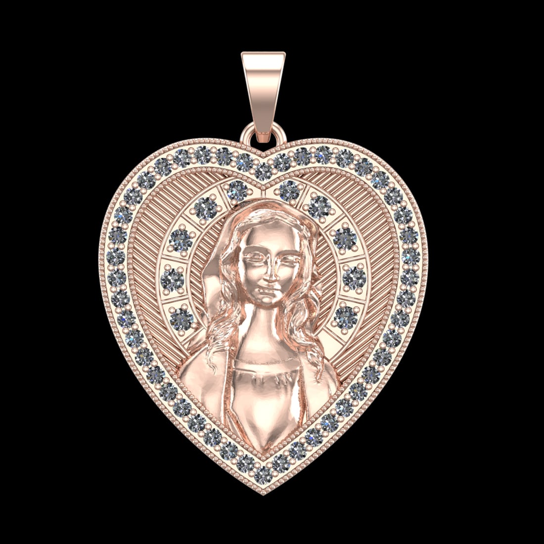 1.15 Ctw SI2/SI1 Diamond 10k Rose Gold Pendant (ALL DIAMOND ARE LAB GROWN): Total Daimond Weight :-1.15 Ctw Color : J-K Clarity : SI2/SI1 Setting : Prong Metal Weight : Approx 13.45 gram 10k Rose Gold Pendant (ALL DIAMOND ARE LAB GROWN) #3SS65615v15