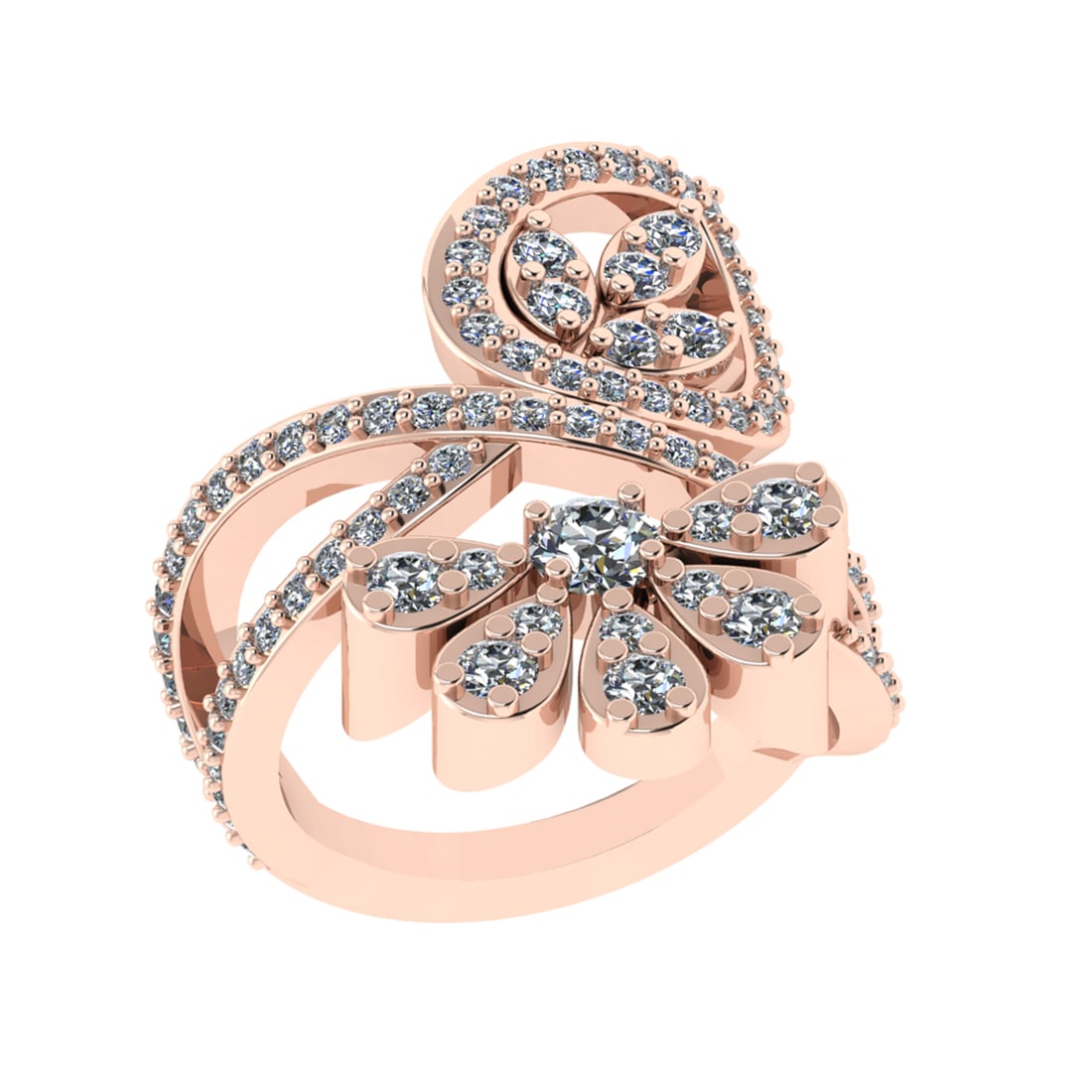 1.81 Ctw SI2/SI1 Diamond Prong Set 14k Rose Gold Engagement Ring (ALL DIAMO: Center Daimond Weight :-0.25 Ctw ( Round Cut) Color : G-H Clarity : SI2/SI1 Side Diamond Weight Of Ctw 1.56 Ctw Color : G-H Clarity : SI2/SI1 Daimond Setting : Prong Metal Weight : Approx 6.06 gram 14