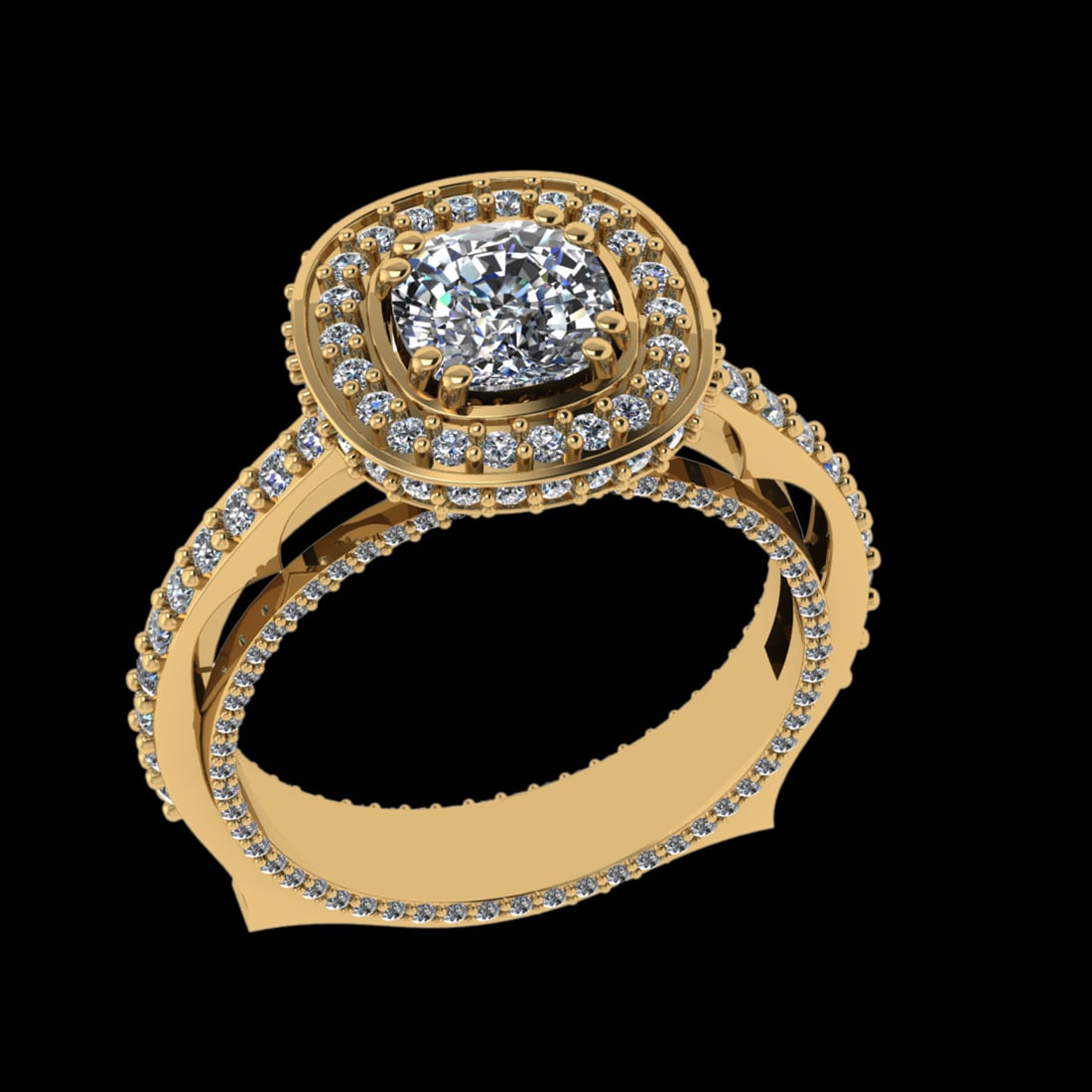 2.13 Ctw VS/SI1 Diamond Prong Set 10K Yellow Gold Engagement Ring (ALL DIAM: Center Diamond Weight :-0.84 Ctw ( Round cut) Color :- J-K Clarity : VS/SI1 Center Stone Setting : Prong Side Diamond Weight Of Ctw 1.29 Ctw Color : J-K Clarity : VS/SI1 Stone Setting : Prong Metal We