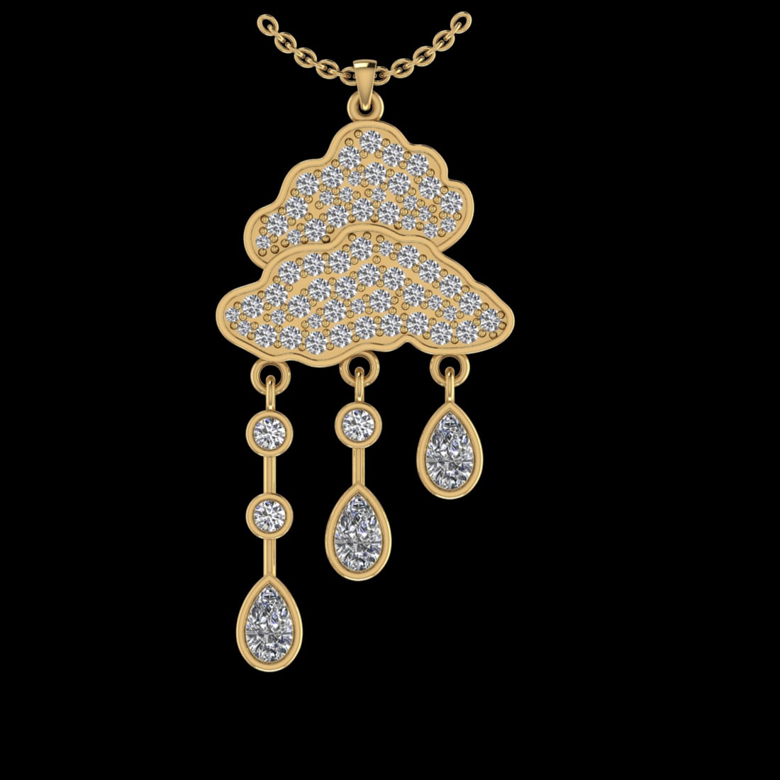 1.57 Ctw VS/SI1 Diamond Prong Set 18K Yellow Gold Engagement Ring: Center Diamond Weight :-0.75 Ctw ( Pear Cut) Color :- G-H Clarity : VS/SI1 Center Stone Setting : Prong Side Diamond Weight Of Ctw 0.82 Ctw Color : G-H Clarity : VS/SI1 Stone Setting : Prong Metal Wei