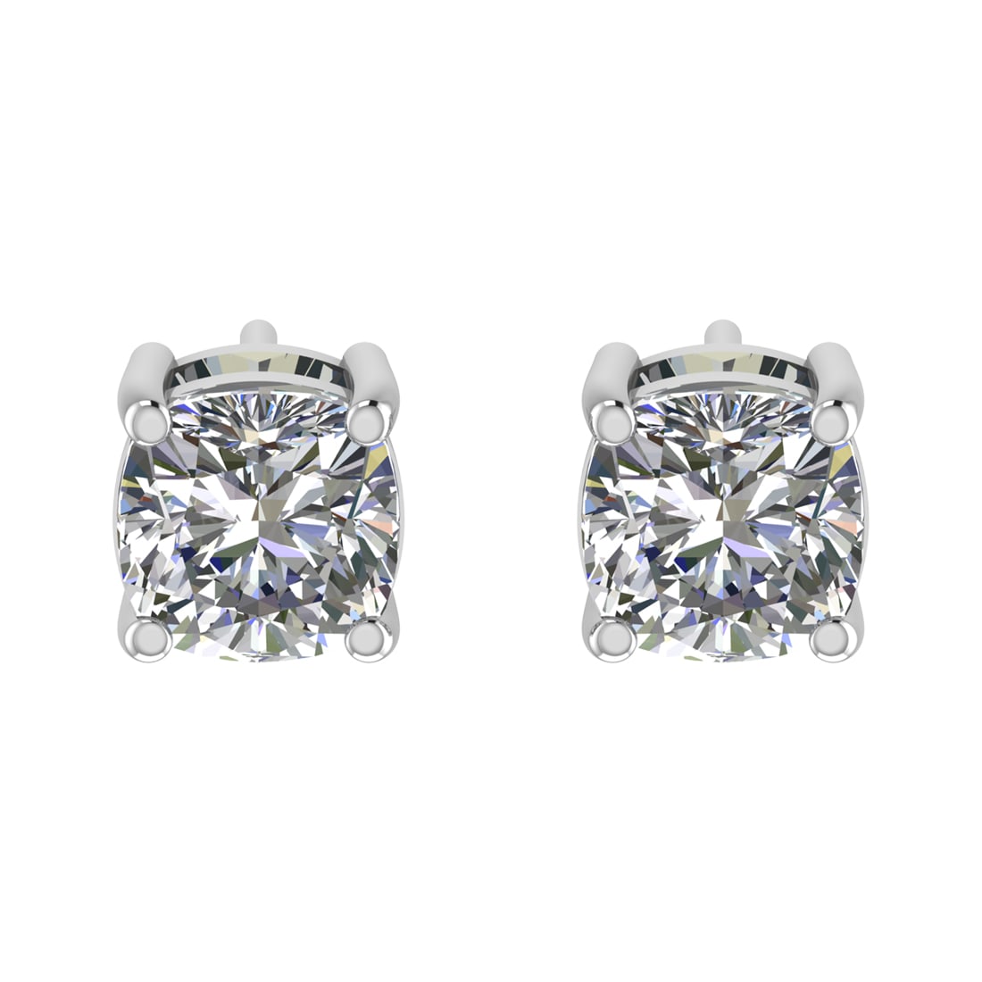 3.00 Ctw SI2/SI1 Diamond Prong Set 14k White Gold Stud Earrings (ALL DIAMON (1 of 1)