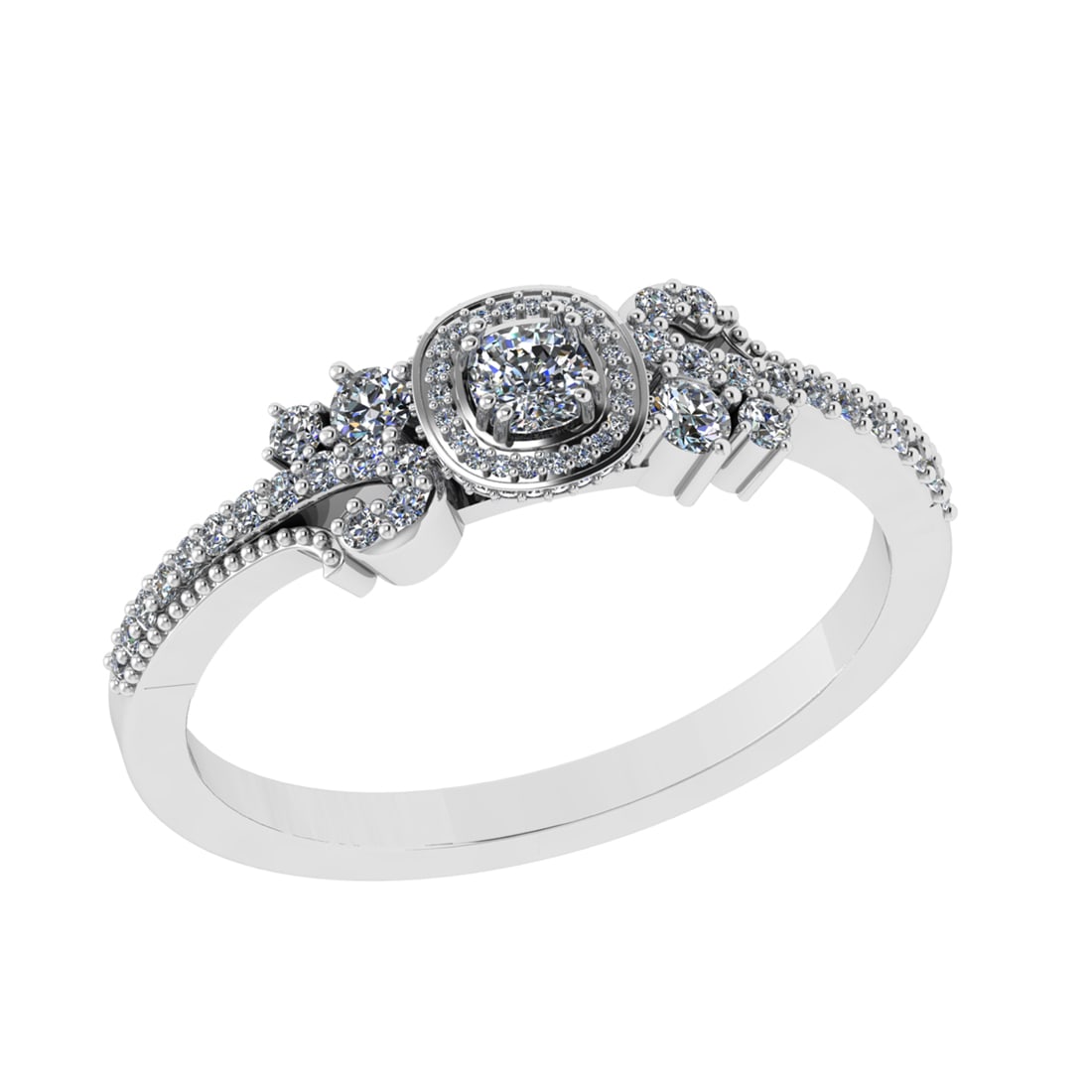 0.52 Ctw VS/SI1 Diamond Prong Set 14K White Gold Engagement Ring: Center Diamond Weight :-0.10 Ctw ( ROUND ) Color :- J-K Clarity : VS/SI1 Center Stone Setting : Prong Side Diamond Weight Of Ctw 0.42 Ctw Color : J-K Clarity : VS/SI1 Stone Setting : Prong Metal