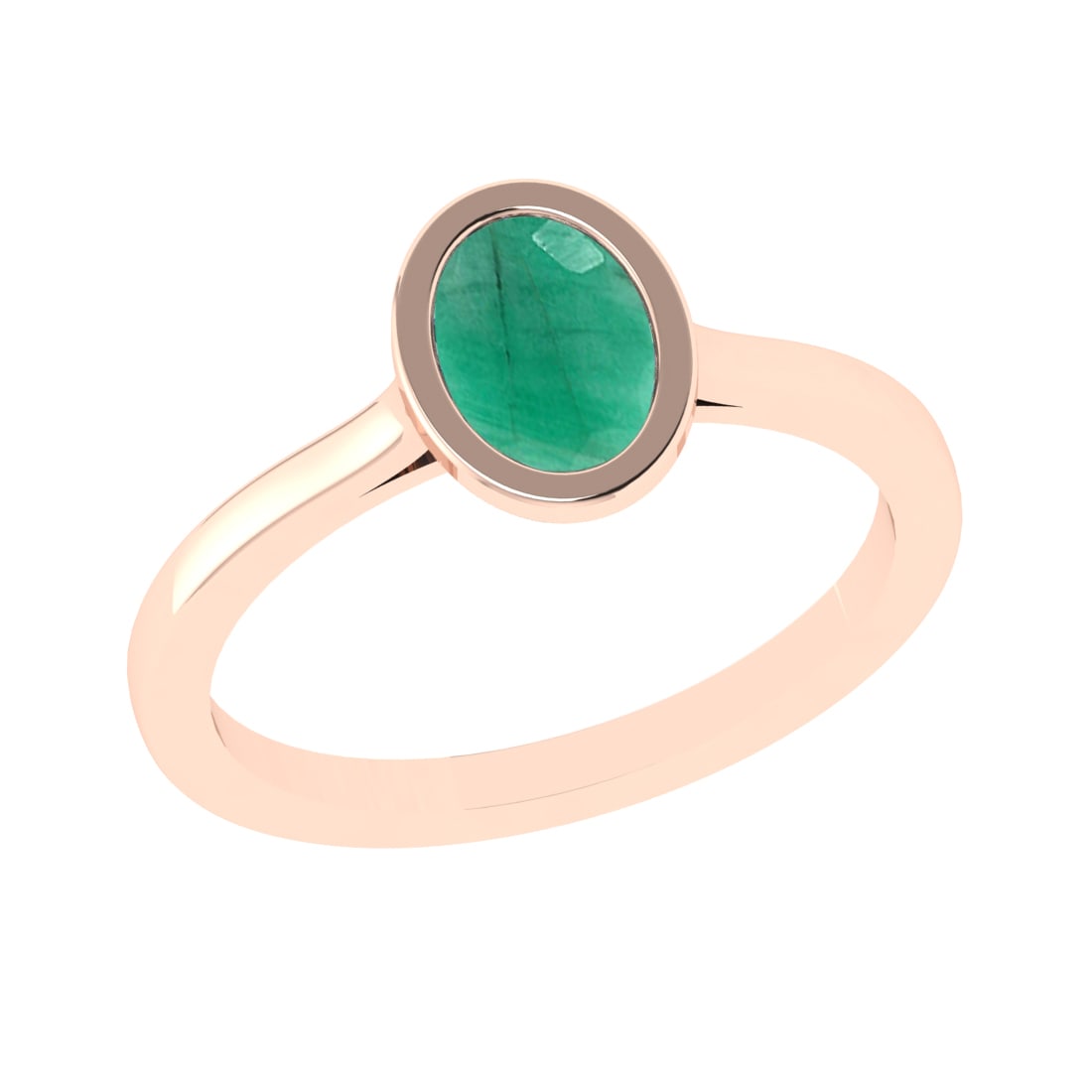 2.59 Ctw VS/SI1 Emerald Set 14k Rose Gold Solitaire Ring (ALL DIAMOND ARE L: Center Stone Weight :-0.75 Ctw ( Oval Cut) Center Stone Color :-Emerald Metal Weight : Approx 2.24 gram 14k Rose Gold Solitaire Ring Current Ring Size 6 (ALL DIAMOND ARE LAB GROWN ) #3SS23325v15