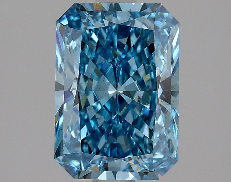 1.84ct Radiant Cut Lab Grown Diamond: IGI CertifiedRadiantCut Loose Diamond (LAB GROWN) - Weight:1.84 ctw; Color: Fancy Vivid Blue; Clarity: VS2 #3SS99075v15