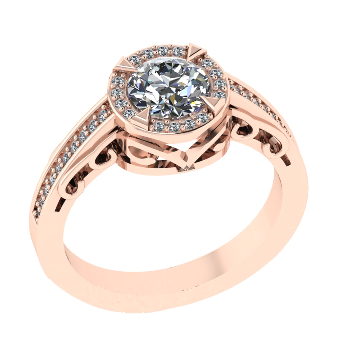 1.02 Ctw VS.SI1 (ALL DIAMOND ARE LAB GROWN ) Diamond 14k Rose Gold Engageme: Center Daimond Weight :-0.84 Ctw ( Round Cut) Color : G-H Clarity : VS.SI1 (ALL DIAMOND ARE LAB GROWN ) Side Diamond Weight Of Ctw 0.18 Ctw Color : G-H Clarity : VS.SI1 (ALL DIAMOND ARE LAB GROWN ) Da