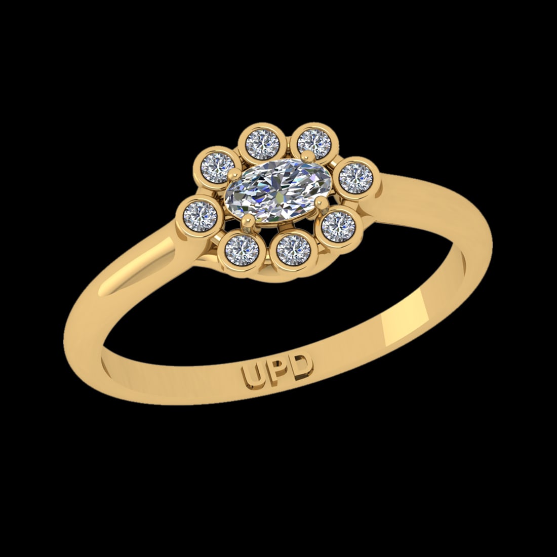 0.33 Ctw VS/SI1 Diamond 10k Yellow Gold Engagement Ring (ALL DIAMOND ARE LA: Center Daimond Weight :-0.21 Ctw ( Oval Cut) Color : J-K Clarity : VS/SI1 Side Diamond Weight Of Ctw 0.12 Ctw Color : J-K Clarity : VS/SI1 Daimond Setting : Prong Metal Weight : Approx 3.32 gram 10k Y