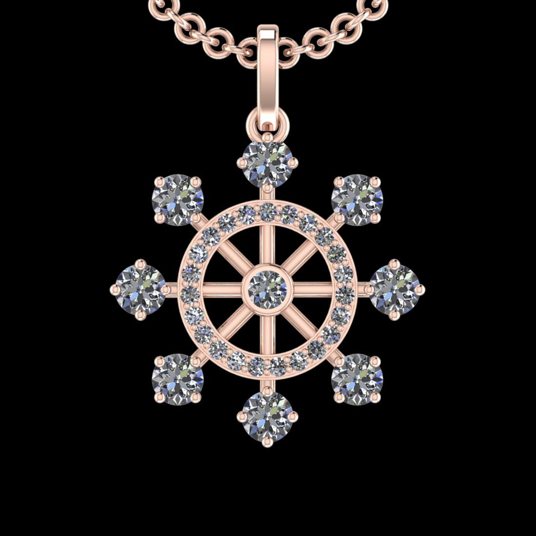 2.45 Ctw VS/SI1 Diamond 10k Rose Gold Christmas Theme Pandant (ALL DIAMOND: Center Daimond Weight :-2.11 Ctw ( Round Cut) Color : G-H Clarity : VS/SI1 Side Diamond Weight Of Ctw 0.34 Ctw Color : G-H Clarity : VS/SI1 Daimond Setting : Prong Metal Weight : Approx 4.69 gram 10k