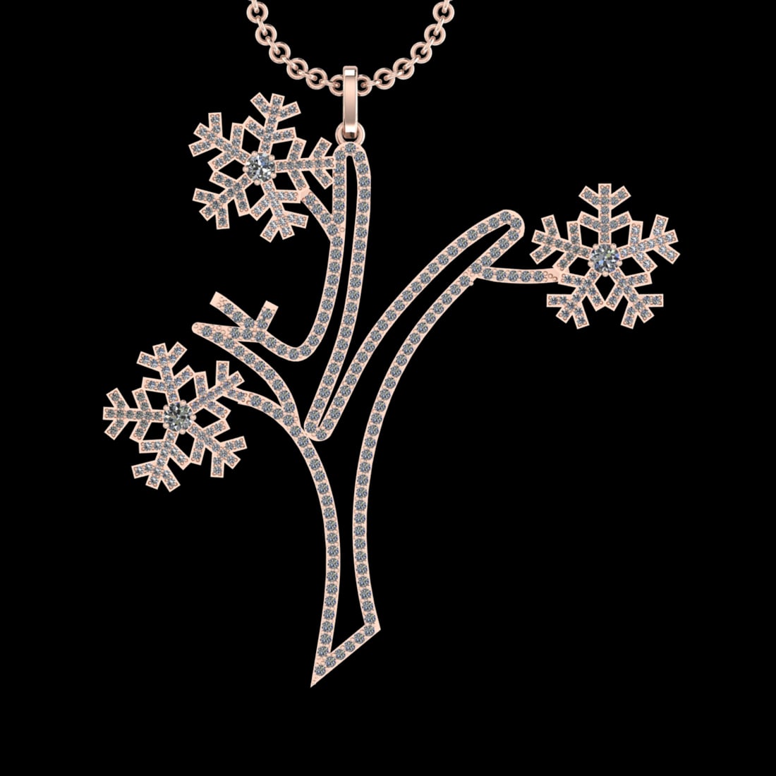 3.21 Ctw VS/SI1 Diamond 10k Rose Gold Christmas Theme Pandant (ALL DIAMOND: Total Daimond Weight :-3.21 Ctw Color : G-H Clarity : VS/SI1 Setting : Prong Metal Weight : Approx 10.22 gram 10k Yellow Gold Christmas Theme Pandant (ALL DIAMOND ARE LAB GROWN ) #3SS97435v12