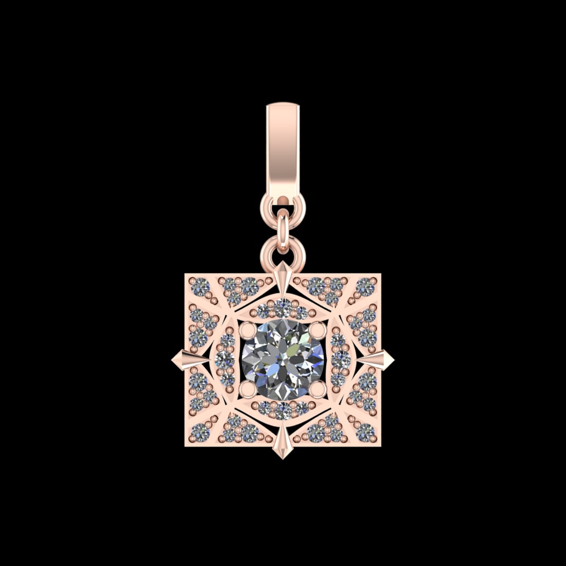 0.92 Ctw VS/SI1 Diamond Prong Set 10k Rose Gold Pendant (ALL DIAMOND ARE LA: Center Daimond Weight :-0.66 Ctw ( Round Cut) Color : J-K Clarity : VS/SI1 Side Diamond Weight Of Ctw 0.26 Ctw Color : J-K Clarity : VS/SI1 Daimond Setting : Prong Metal Weight : Approx 4.33 gram 10k