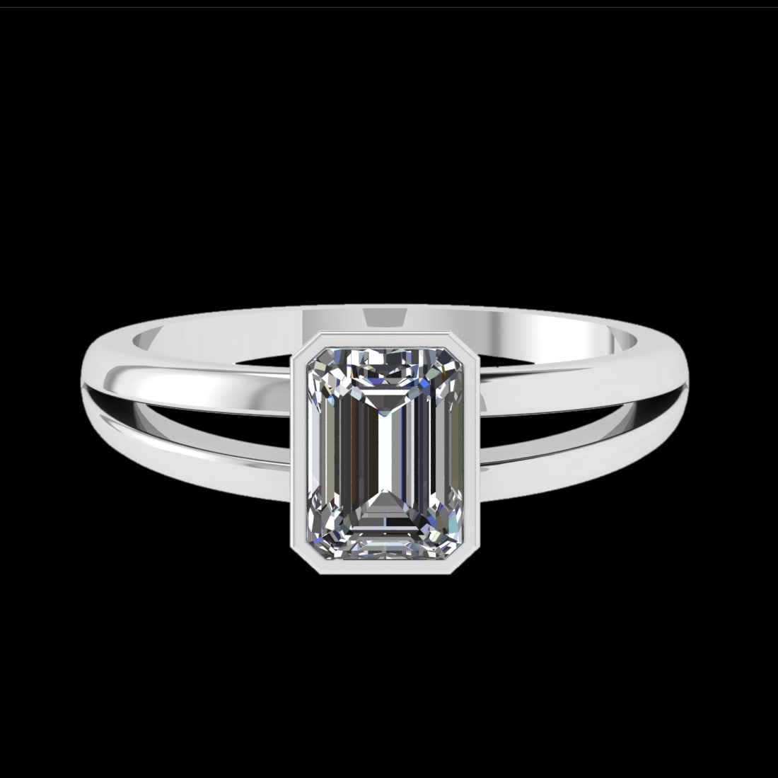 1.00 Ctw VS/SI1 Diamond Prong Set 10K white Gold Solitaire Ring (ALL DIAMON: Center Daimond Weight :-1.00 Ctw ( Emerald Cut) Color : F-G Clarity : VS/SI1 Metal Weight : Approx 2.83 gram 10K white Gold Solitaire Ring Current Ring Size 6 (LAB GROWN) #3SS23101v15