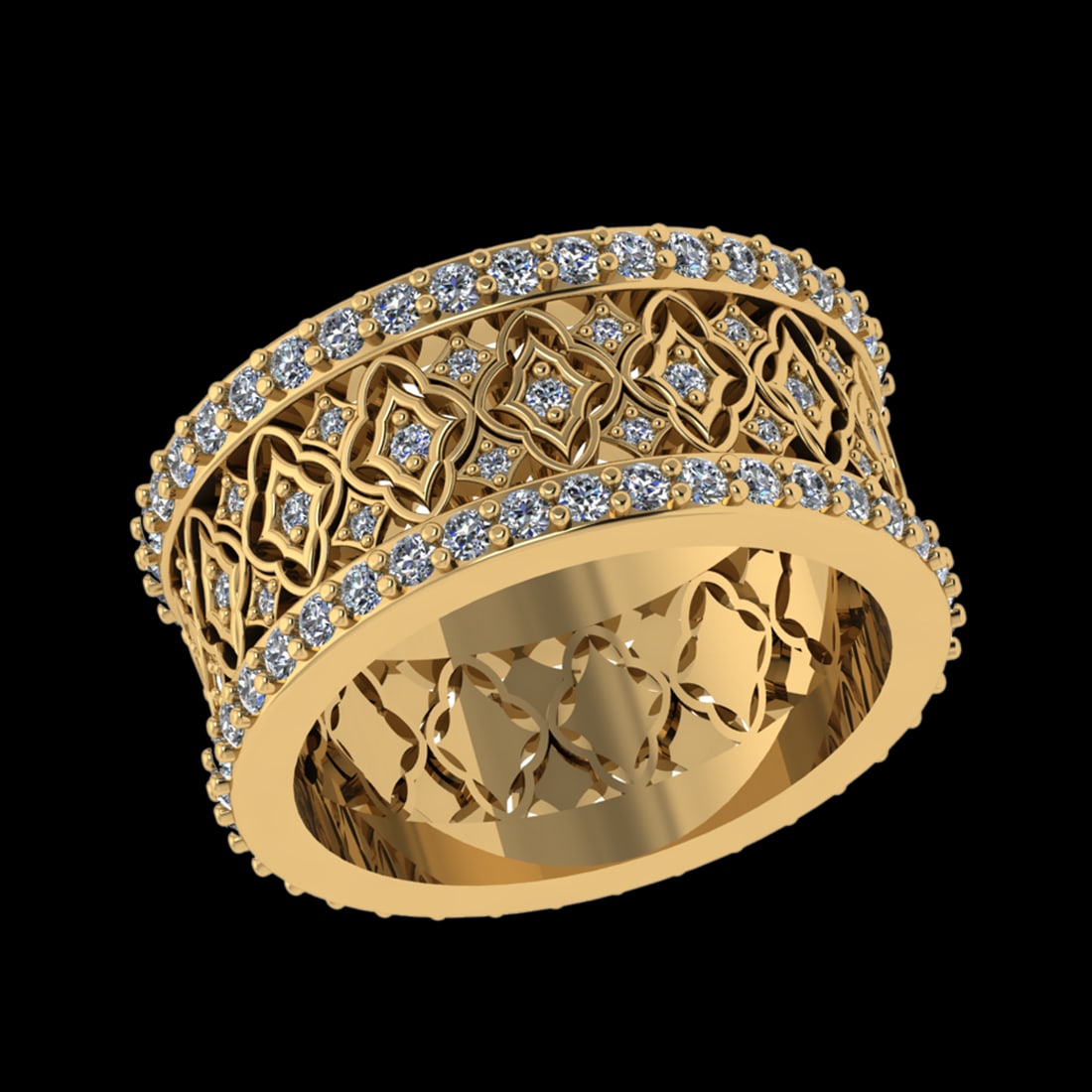 1.41 Ctw VS/SI1 Diamond 10K Yellow Gold Eternity Ring (ALL DIAMOND ARE LAB: Total Daimond Weight :-1.41 Ctw Color : G-H Clarity : VS/SI1 Setting : Prong Metal Weight : Approx 7.21 gram 10K Yellow Gold Eternity Ring Current Ring Size 6 (ALL DIAMOND ARE LAB GROWN ) #3SS23180v15