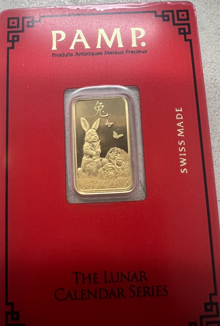 PAMP SUISSE LUNAR SERIES YEAR OF THE RABBIT 5 GRAM GOLD BAR (1 of 1)