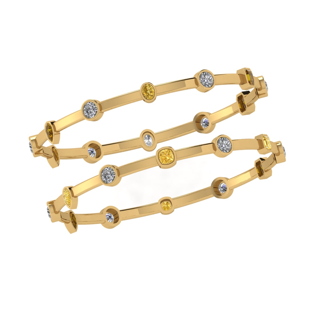 6.96 Ctw VS/SI1 Fancy Natural Yellow Brown and white Diamond 14K Yellow Gol (1 of 2)