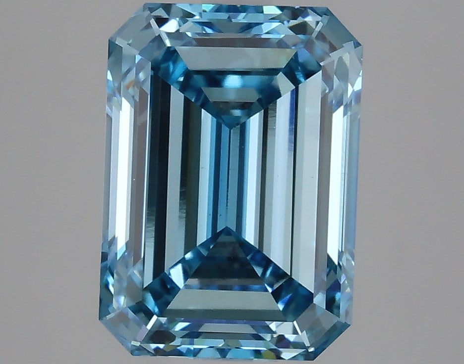 3.62ct Emerald Cut Lab Grown Diamond: IGI CertifiedEmeraldCut Loose Diamond (LAB GROWN) - Weight:3.62 ctw; Color: Fancy Vivid Blue; Clarity: VS1 #3SS98744v15