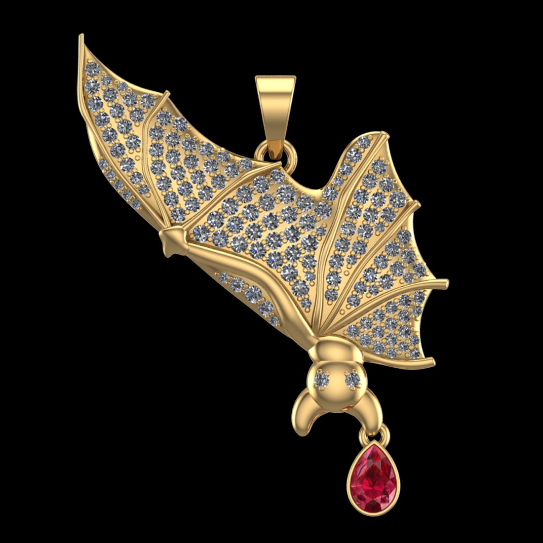 2.05 Ctw VS/SI1 Ruby And Diamond Prong Set 10K Yellow Gold Creature Theme P (1 of 1)