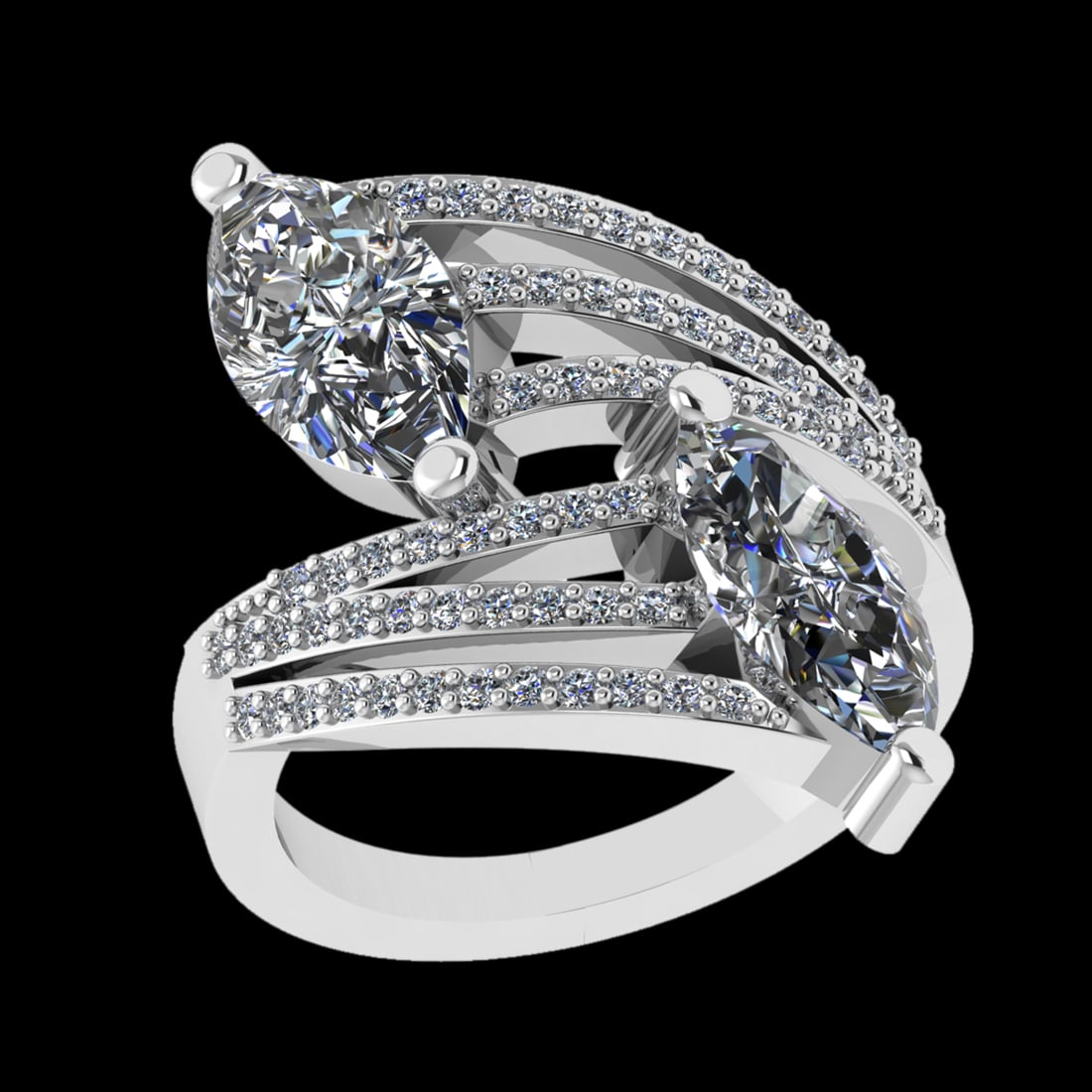 3.49 CtwVS/SI1 Diamond 10k white Gold Engagement Ring (1 of 2)