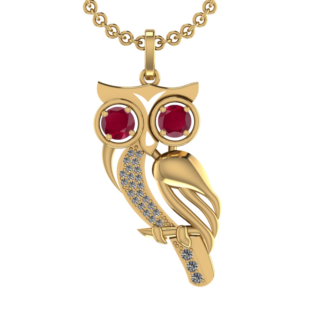 1.75 Ctw VS/SI1 Ruby and Diamond 14K Yellow Gold Pendant (ALL DIAMOND ARE L (1 of 1)