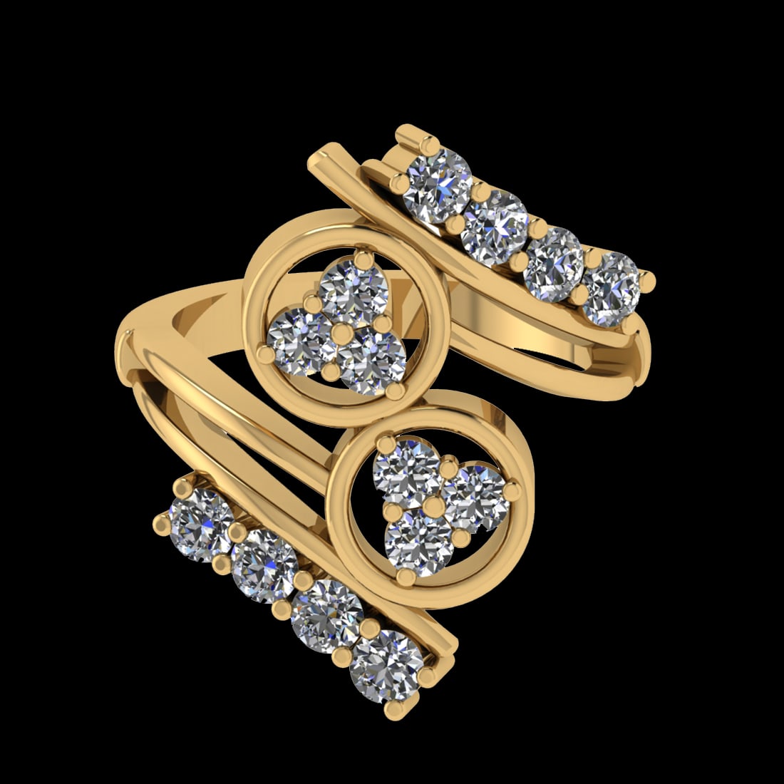 1.14 Ctw VS/SI1 Diamond 10k Yellow Gold Engagement Ring (ALL DIAMOND ARE LA (1 of 2)