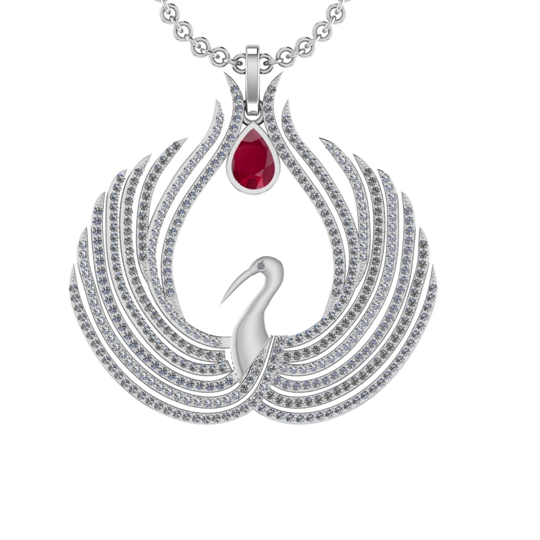 7.52 Ctw VS/SI1 Ruby and Diamond 14K White Gold Pendant (ALL DIAMOND ARE LA: Center Stone Weight :-2.00 Ctw ( Pear Cut) Color :- Ruby Setting : Prong Side Diamond Weight Of Ctw 5.52 Ctw Color : J-K Clarity : VS/SI1 Stone Setting : Prong Metal Weight : Approx 17.90 gram 14K Whi