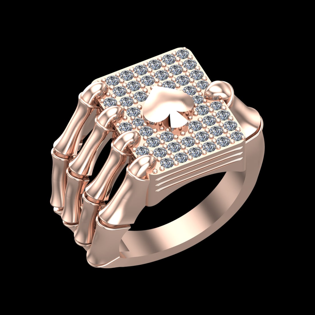 0.65 Ctw VS/SI1 Diamond Prong Set 10k Rose Gold Men s theme Engagement Ring: Total Daimond Weight :-0.65 Ctw Color : J-K Clarity : VS/SI1 Setting : Prong Metal Weight : Approx 14.60 gram 10k Rose Gold Men s theme Engagement Ring Current Ring size-8 Current Ring Size (ALL DIAMO