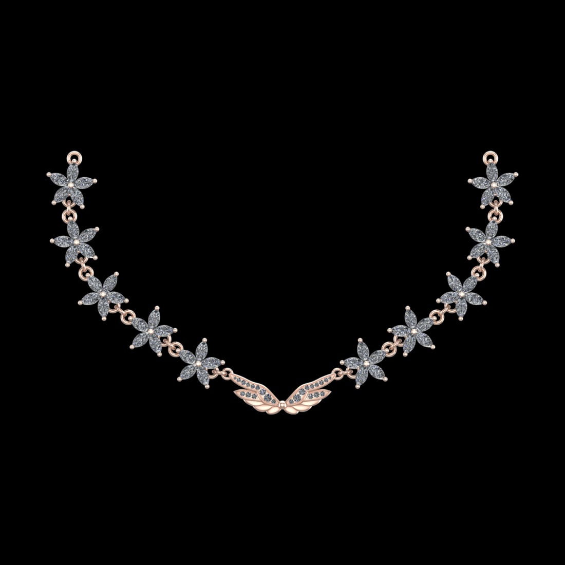 26.36 Ctw VS/SI1 Diamond 10k Rose Gold Necklace (ALL DIAMOND ARE LAB GROWN): Center Daimond Weight :-25 Ctw ( Marquise Cut ) Color : J-K Clarity : VS/SI1 Side Diamond Weight Of Ctw 1.36 Ctw Color : J-K Clarity : VS/SI1 Daimond Setting : Prong Metal Weight : Approx 107.79 gram
