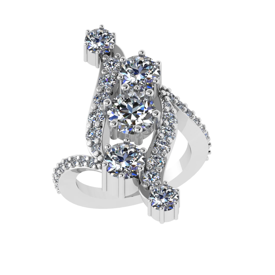 4.64 Ctw VS/SI1 Diamond 14K White Gold Engagement Ring (ALL DIAMOND ARE LAB: Center Diamond Weight :-3.75 Ctw ( Round Cut) Color :- J-K Clarity :VS/SI1 Center Stone Setting : Prong Side Diamond Weight Of Ctw 0.89 Ctw Color : J-K Clarity :VS/SI1 Stone Setting : Prong Metal