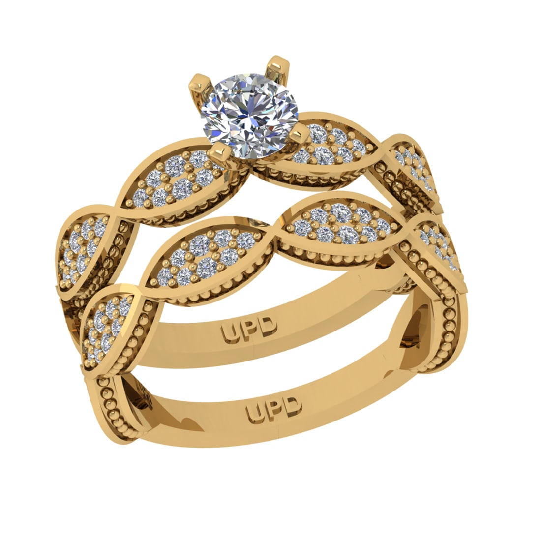 1.05 Ctw VS/SI1 Diamond Prong Set 14k Yellow Gold Engagement Ring (ALL DIAM: Center Daimond Weight :-0.50 Ctw ( Round Cut) Color : G-H Clarity : VS/SI1 Side Diamond Weight Of Ctw 0.55 Ctw Color : G-H Clarity : VS/SI1 Daimond Setting : Prong Metal Weight : Approx 6.00 gram 14k