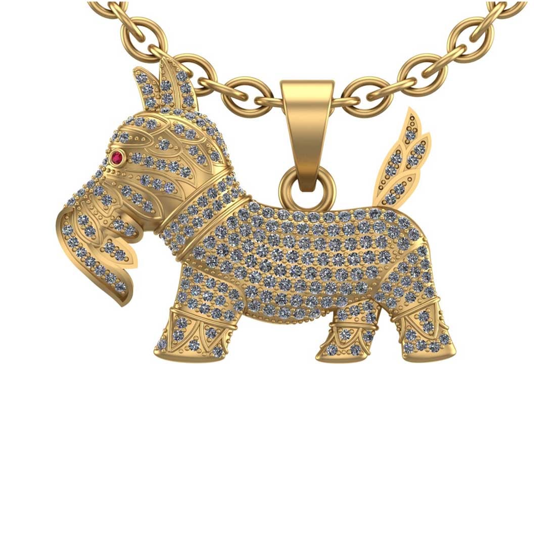 1.38 Ctw VS/SI1 Diamond 10K Yellow Gold Necklace (ALL DIAMOND ARE LAB GROWN (1 of 1)