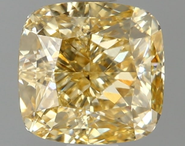 1.39 ctw. VS1 IGI Certified Cushion Q Cut Loose Diamond (LAB GROWN): IGI Certified Cusq Cut Loose Diamond (LAB GROWN) - Weight :- 1.39 ctw; Color :- Fancy Intense Yellow; Clarity :-VS1 #3SS23831v15