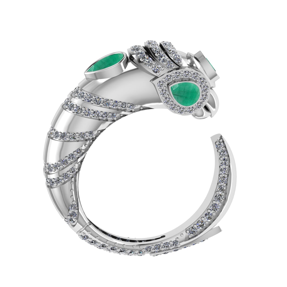 1.82 Ctw VS/SI1 Emerald and Diamond 14K White Gold Engagement Ring ALL DIAM: Center Stone Weight 0.83Ctw (Pear cut) Color :- Emerald Center Stone Setting : Prong Side Diamond Weight Of Ctw0.83Ctw Color : J-K Clarity : VS/SI1 Stone Setting : Prong Metal Weight : Approx10.73gram
