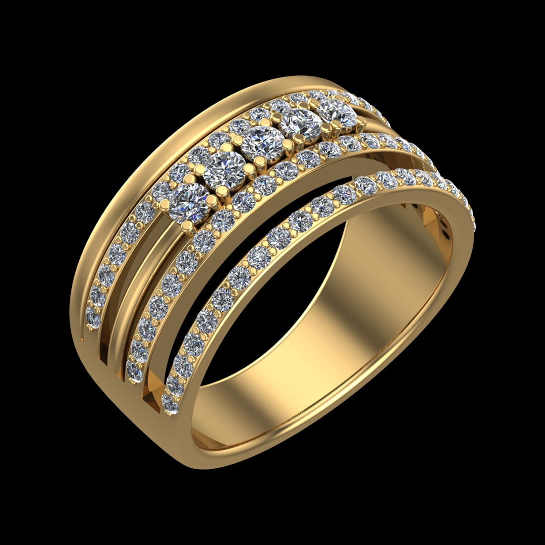 1.07 Ctw VS/SI1 Diamond 10k Yellow Gold Engagement Ring (ALL DIAMOND ARE LA: Center Daimond Weight :-0.34 Ctw ( Round Cut) Color : J-k Clarity : VS/SI1 Side Diamond Weight Of Ctw 0.73 Ctw Color : J-k Clarity : VS/SI1 Daimond Setting : Prong Metal Weight : Approx 6.68 gram 10k