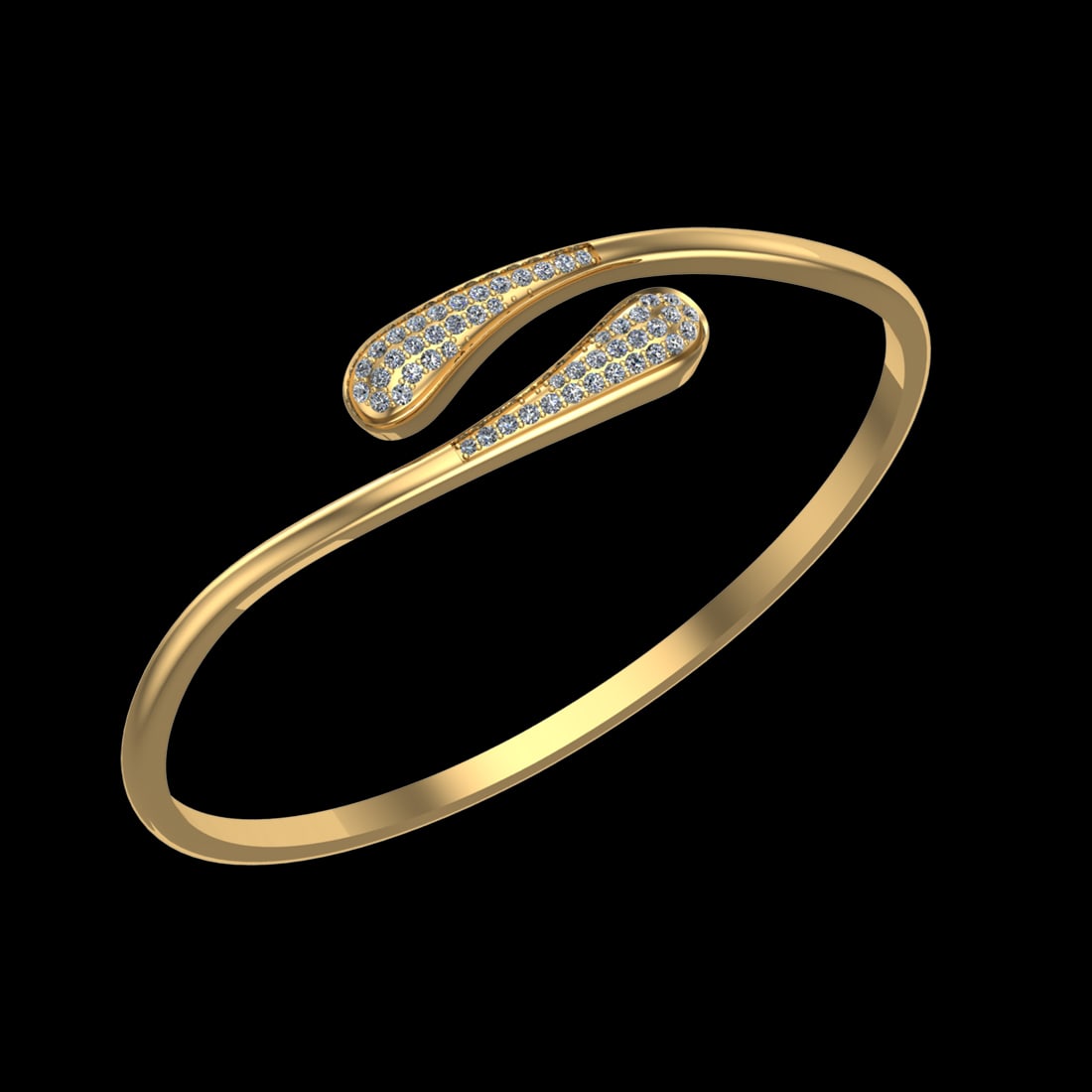 0.67 Ctw VS/SI1 Diamond 18K Yellow Gold Bangle (ALL DIAMOND ARE LAB GROWN ): Total Diamond Weight :-0.67 Ctw (Round cut) Color :- G-H Clarity : VS/SI1 Setting : Prong Metal Weight : Approx 26.90gram 18K Yellow Gold Bangle (ALL DIAMOND ARE LAB GROWN ) Inner Size :-60mm #3SS6843