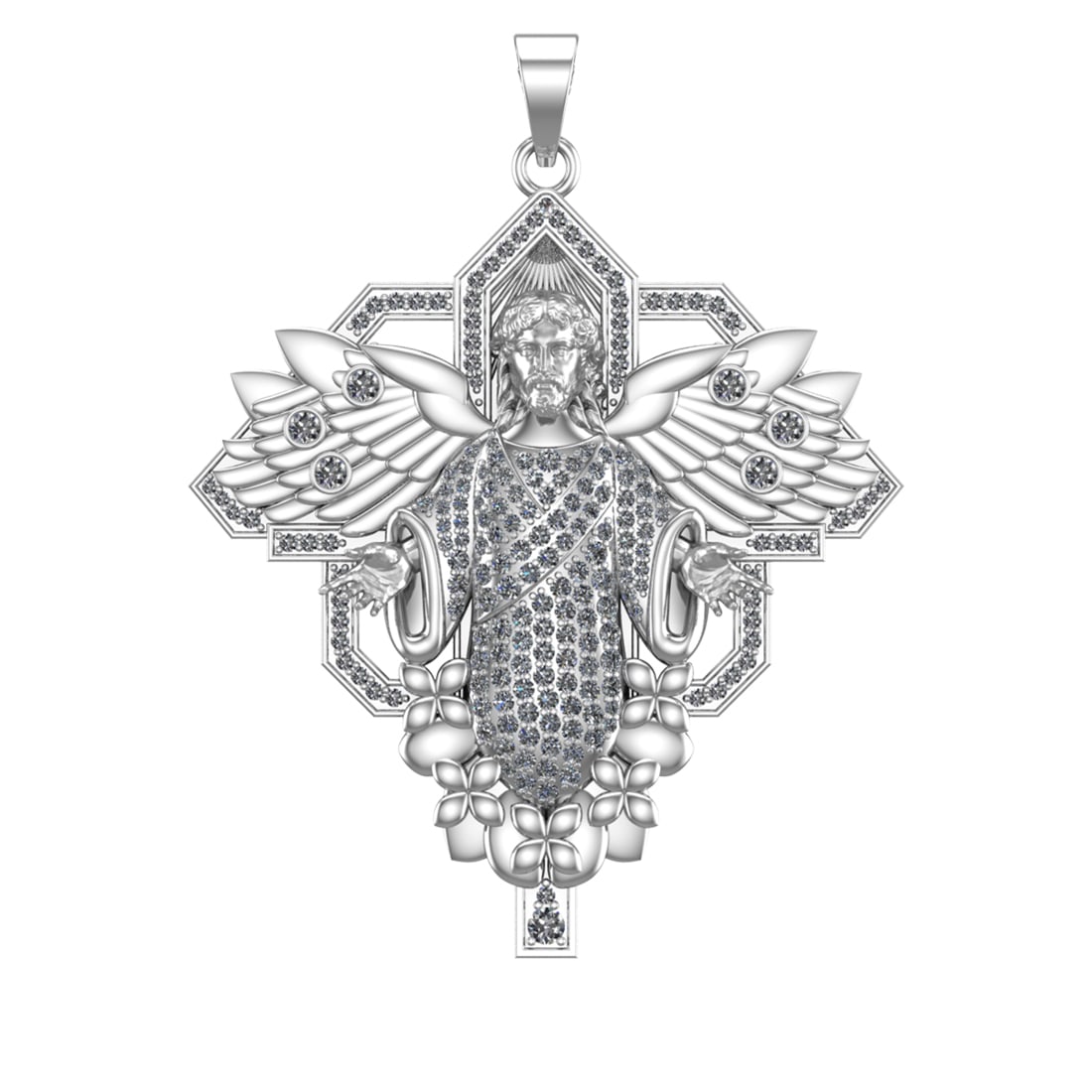 1.95 Ctw VS/SI1 Diamond 14k white Gold Pendant (ALL DIAMOND ARE LAB GROWN ): Total Daimond Weight :-1.95 Ctw Color : J-K Clarity : VS/SI1 Setting : Prong Metal Weight : Approx 41.32 gram 14k White Gold Pendant (ALL DIAMOND ARE LAB GROWN ) #3SS65065v15