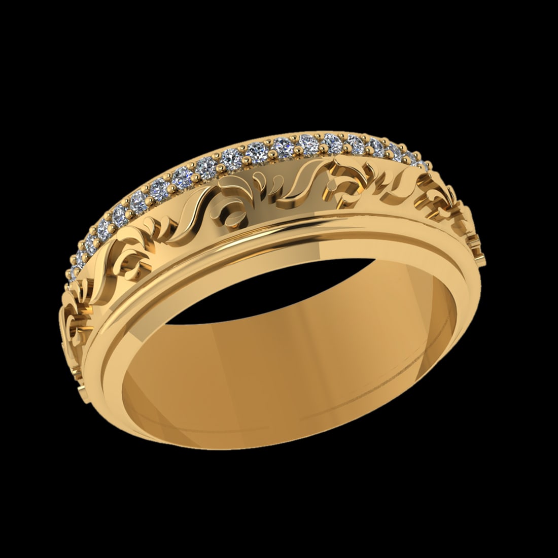 0.36 Ctw VS/SI1 Diamond 10K Yellow Gold Eternity Ring (ALL DIAMOND ARE LAB (1 of 2)