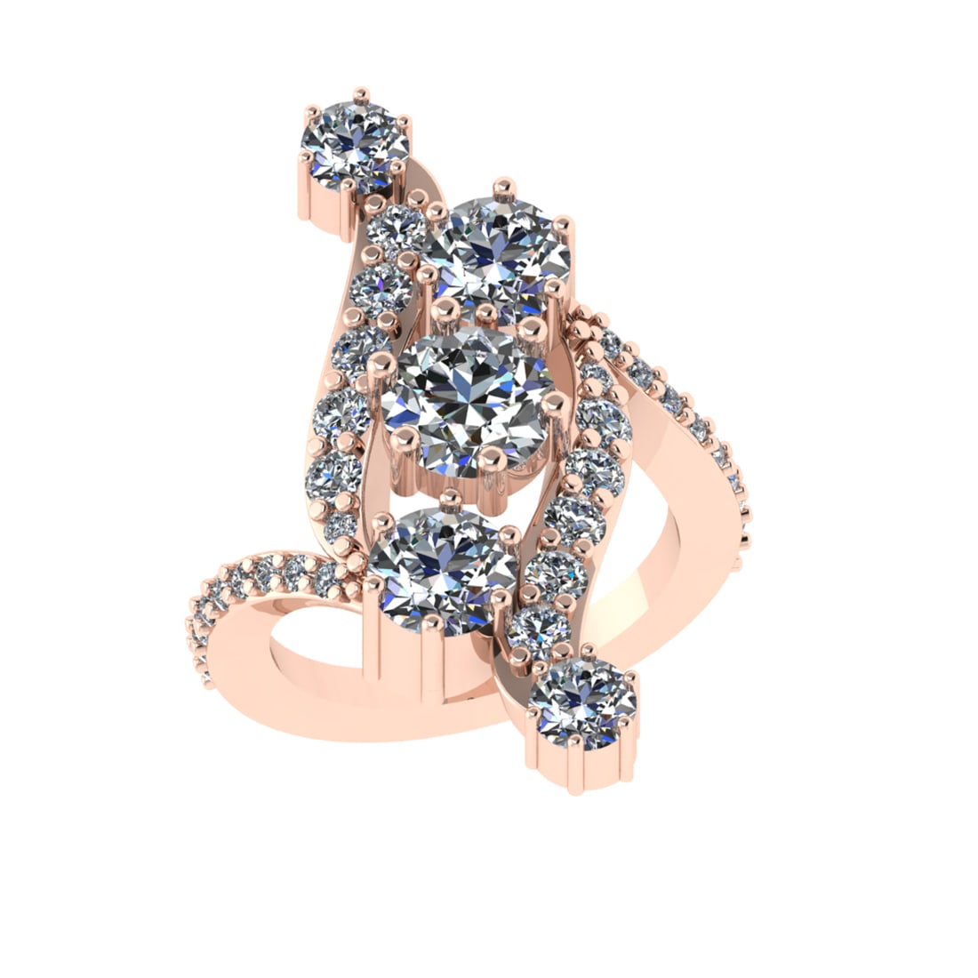 4.64 Ctw VS/SI1 Diamond 14K Rose Gold Engagement Ring (ALL DIAMOND ARE LAB: Center Diamond Weight :-3.75 Ctw ( Round Cut) Color :- J-K Clarity :VS/SI1 Center Stone Setting : Prong Side Diamond Weight Of Ctw 0.89 Ctw Color : J-K Clarity :VS/SI1 Stone Setting : Prong Metal Weig