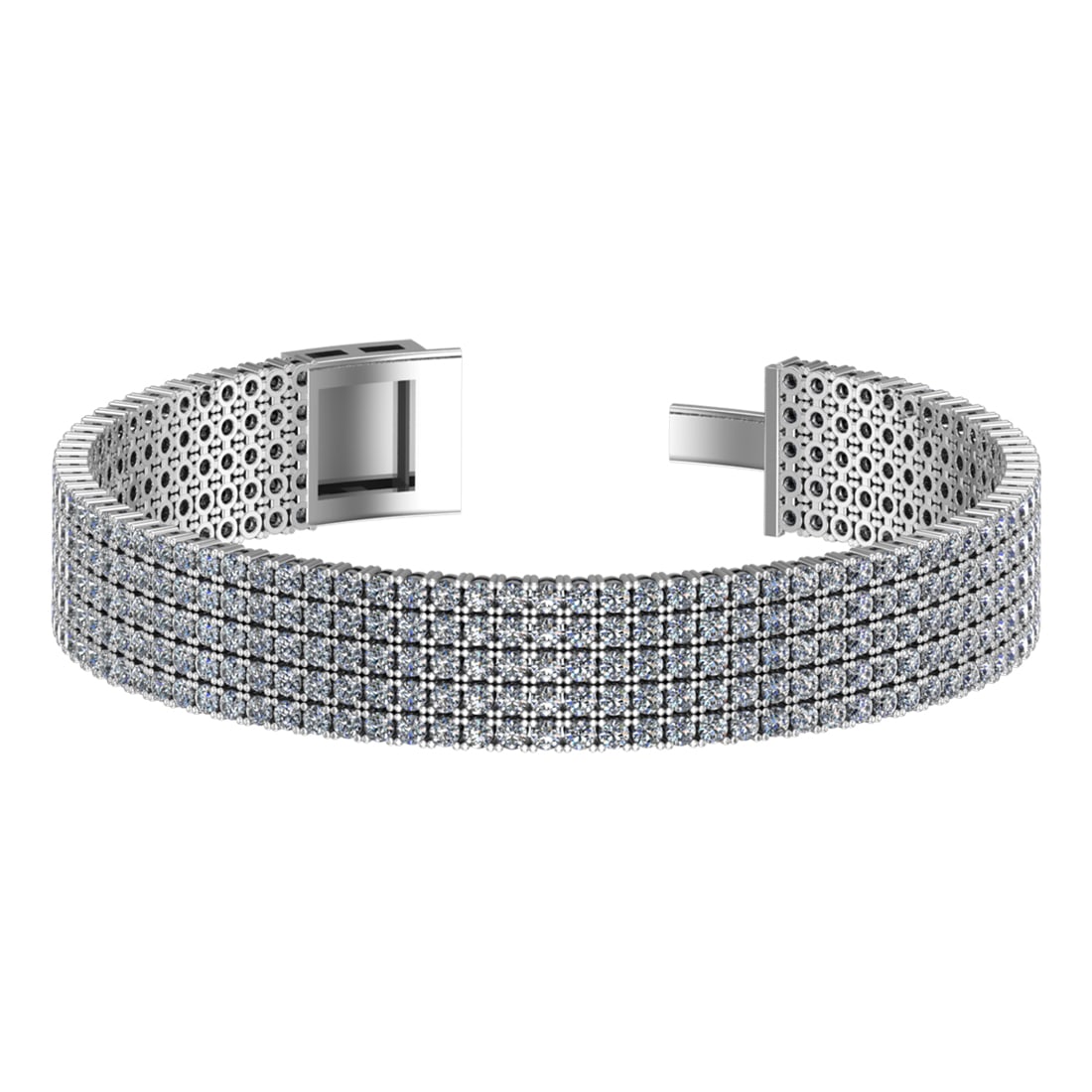 11.25 Ctw VS/SI1 Diamond Prong Set 14k white Gold Bracelet: Total Daimond Weight :-11.25 Ctw Color : G-H Clarity : VS/SI1 Setting : Prong Metal Weight : Approx 29.10 gram 14k White Gold Bracelet (ALL DIAMOND ARE LAB GROWN ) T4-2.0-5CB #3SS96469v15