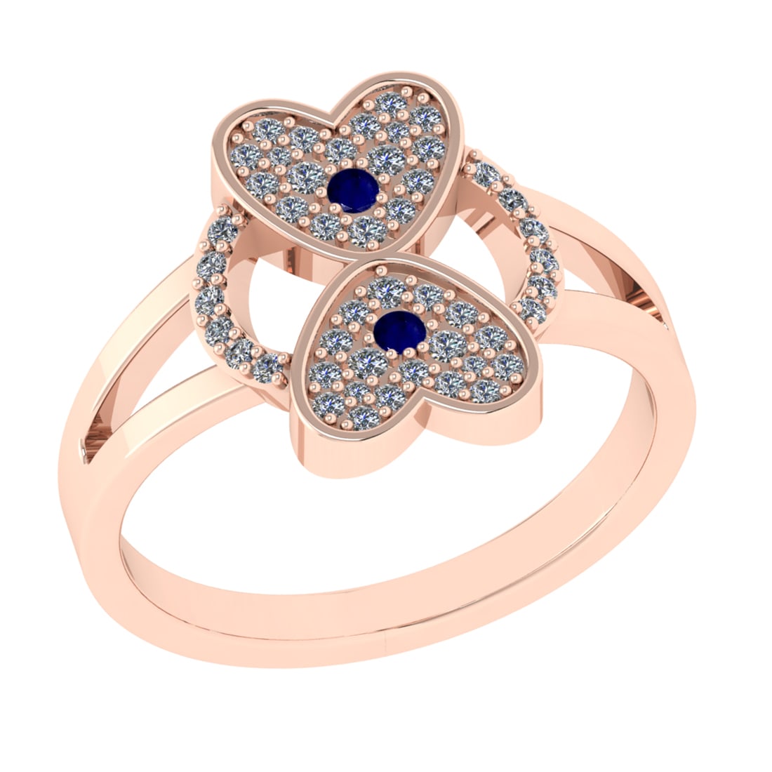 0.27 Ctw VS/SI1 Blue Sapphire and Diamond 14k Rose Gold Engagement Ring (AL: Center Stone Weight :-0.03 Ctw ( Round Cut) Center Stone Color :-Blue Sapphire Center Stone Setting : Prong Side Diamond Weight Of Ctw :- 0.24 Ctw Color : J-K Clarity : VS/SI1 Daimond Setting : Prong