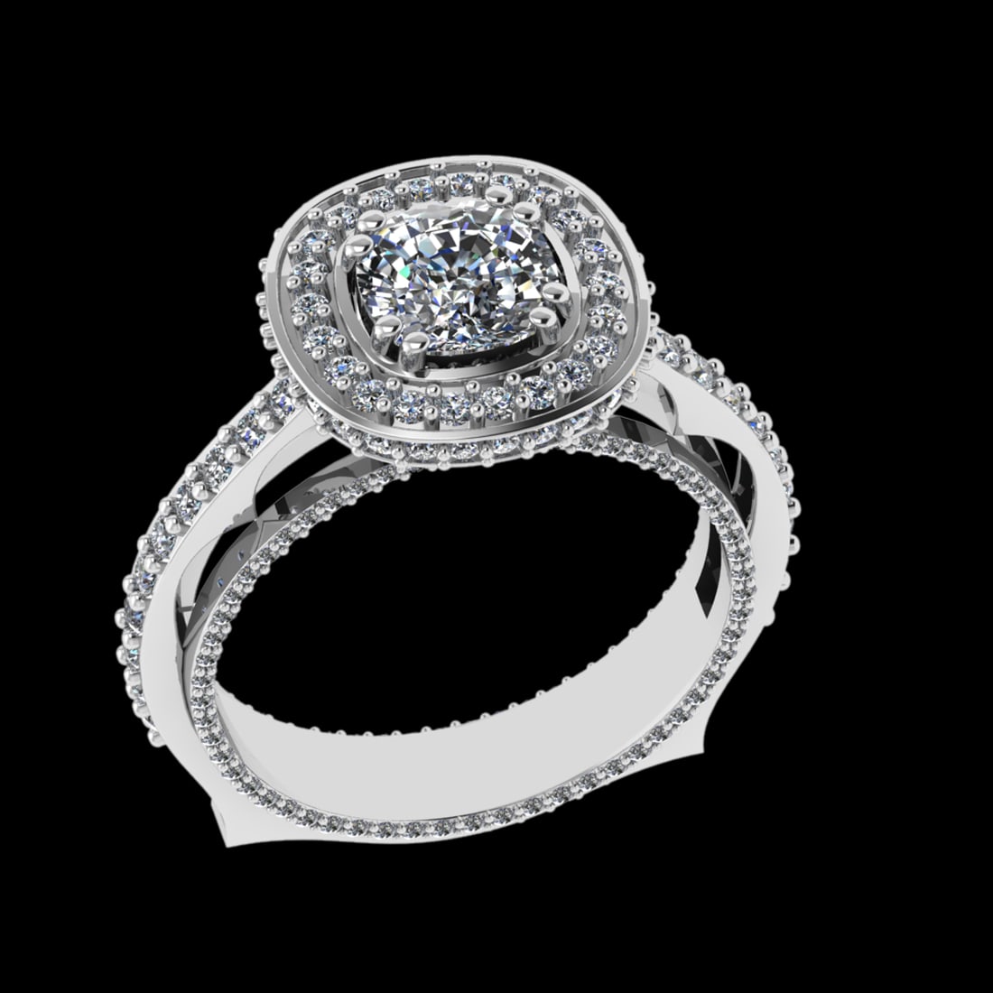 2.13 Ctw VS/SI1 Diamond Prong Set 10K White Gold Engagement Ring (ALL DIAMO: Center Diamond Weight :-0.84 Ctw ( Round cut) Color :- J-K Clarity : I2/I3 Center Stone Setting : Prong Side Diamond Weight Of Ctw 1.29Ctw Color : J-K Clarity : VS/SI1 Stone Setting : Prong Metal Weig