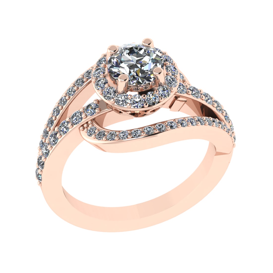 1.61 Ctw SI2/SI1 Diamond 14K Rose Gold Engagement Ring (ALL DIAMOND ARE LAB: Center Diamond Weight :-1.00 Ctw ( Round cut) Color :- G-H Clarity : SI2/SI1 Center Stone Setting : Prong Side Diamond Weight Of Ctw 0.61 Ctw Color : G-H Clarity : SI2/SI1 Stone Setting : Prong Metal