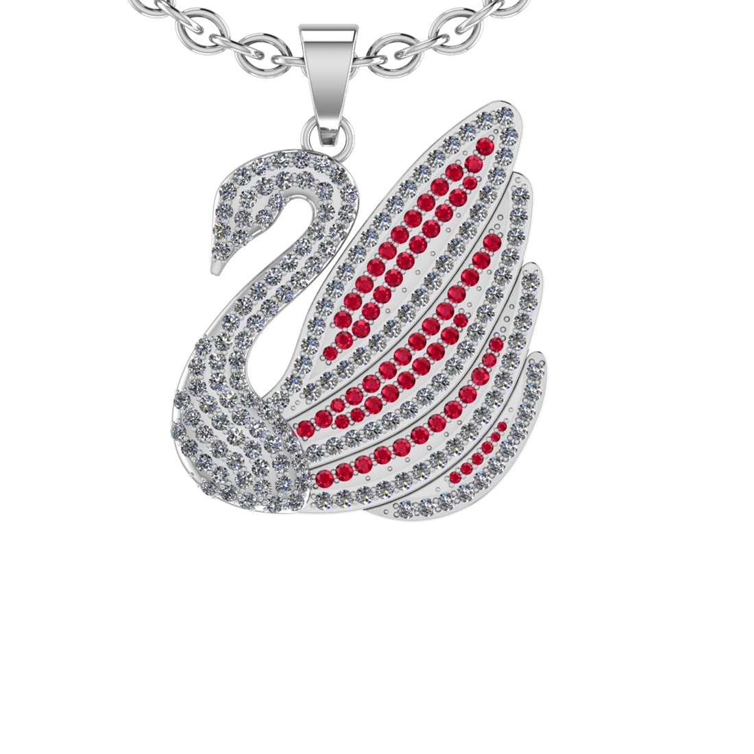 3.04 Ctw VS/SI1 Ruby and Diamond 14K White Gold Necklace (ALL DIAMOND ARE L: Color Stone Weight :-0.80 Ctw (Round cut) Center Stone Color :-Ruby Center Stone Setting : Prong Side Diamond Weight Of Ctw 2.24 Ctw Color : J-K Clarity : VS/SI1 Stone Setting : Prong Metal Weight : A
