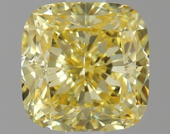 1.63ct Cushion Square Cut Lab Grown Diamond: IGI Certified Cushion Square Cut Loose Diamond (LAB GROWN) - Weight: 1.63 ctw; Color: Fancy Intense Yellow; Clarity: VS1 #3SS99279v15