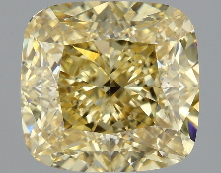 2.04ct Cushion Square Cut Lab Grown Diamond: IGI CertifiedCushion SquareCut Loose Diamond (LAB GROWN) - Weight:2.04 ctw; Color: Fancy Intense Yellow; Clarity: VS1 #3SS99135v15